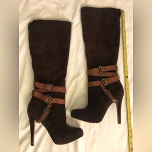 Sam Edelman Brown Heeled Boots with Tan Straps
